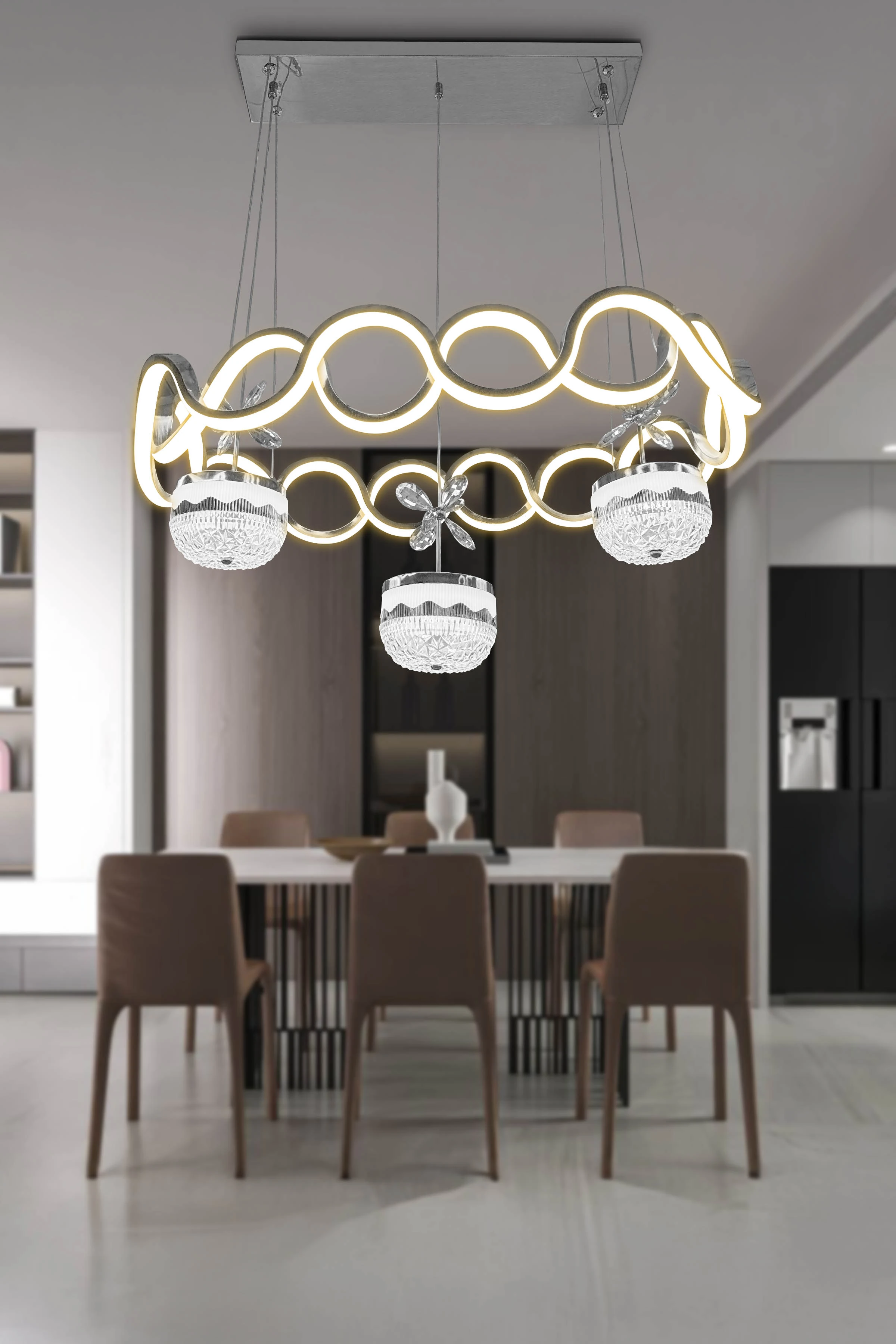 Drfit Taç Top Y.Masası üstü Ledli Avize