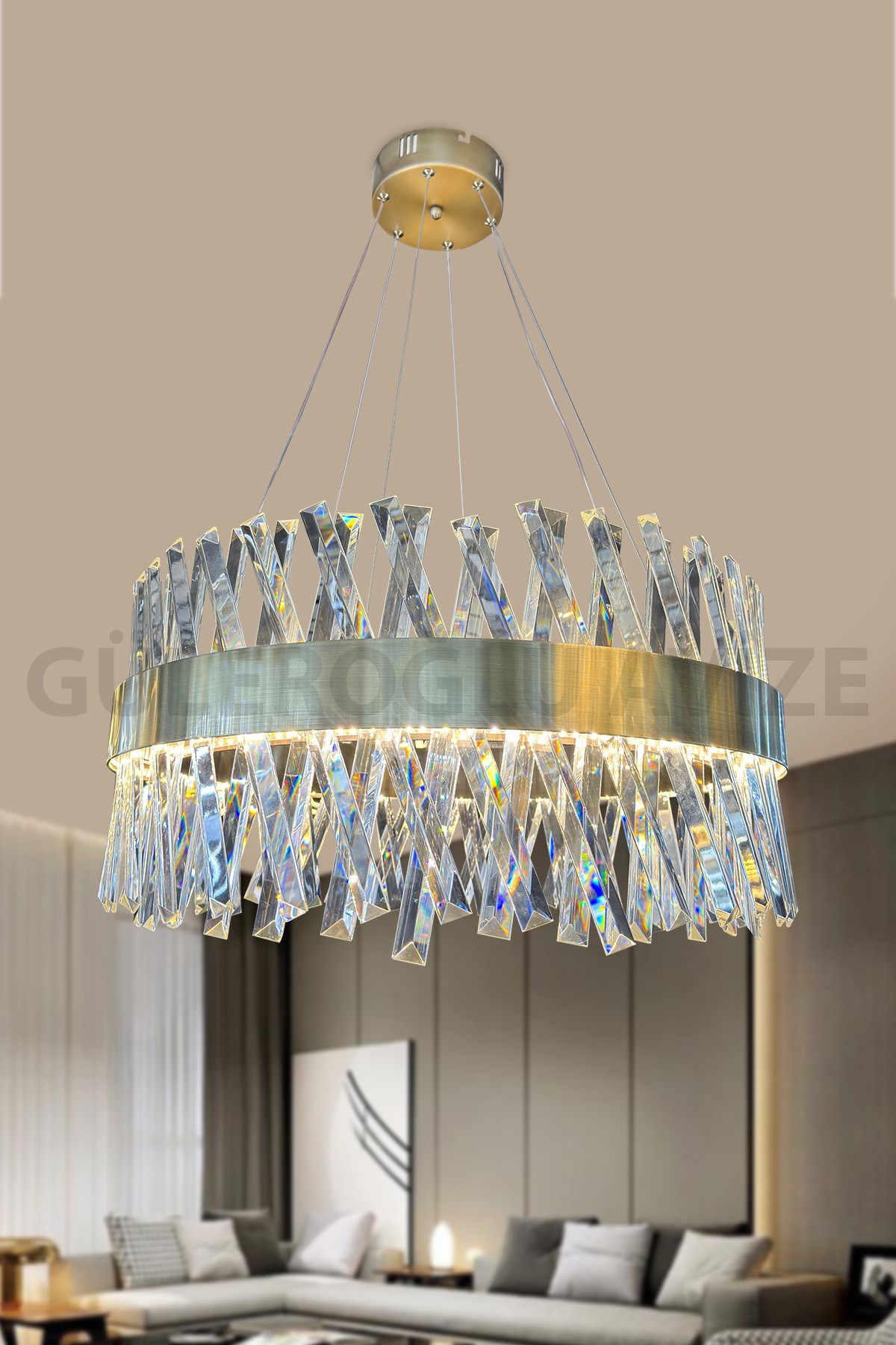 Şehrazat 60 Cm Ledli Avize  - Gold