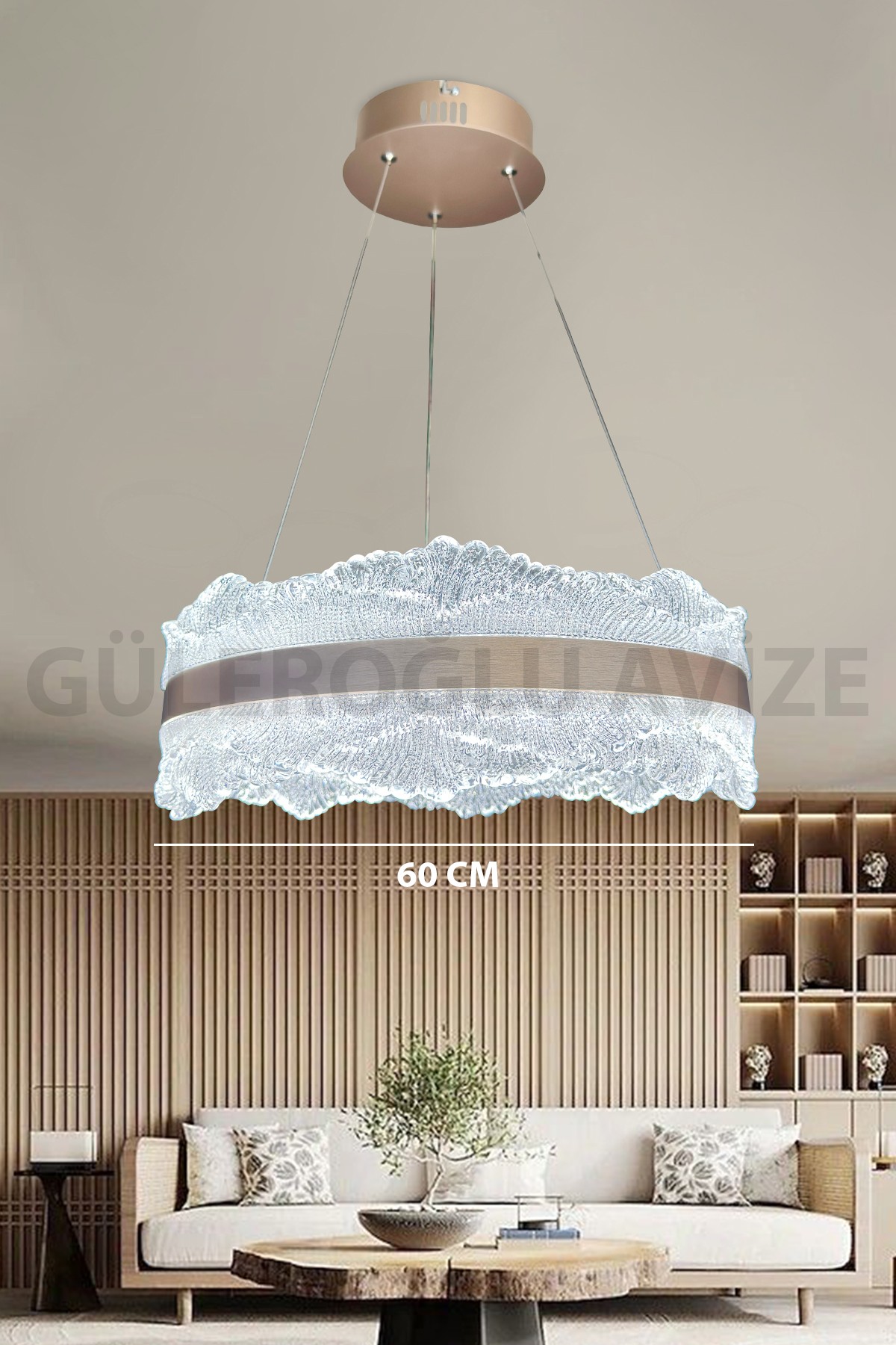 Bulut İthal 60 CM Led Avize - Gold
