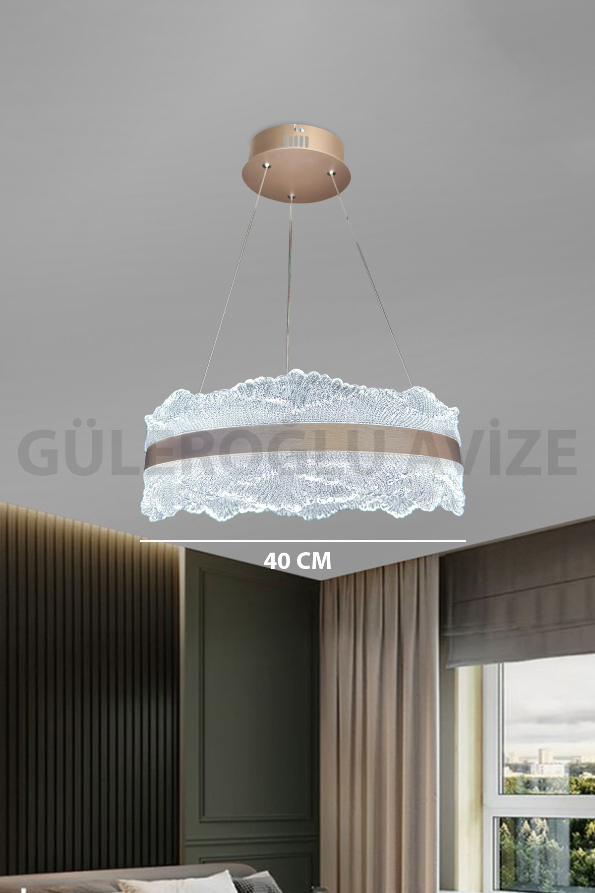3 Renk Dimmerli 40 Cm Bulut Ledli Avize
