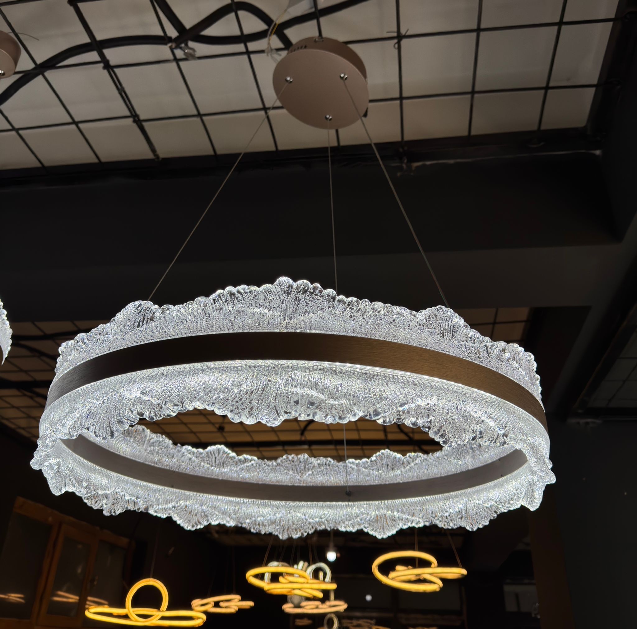 3 Renk Kumandalı İthal 60 cm Bulut Ledli Avize