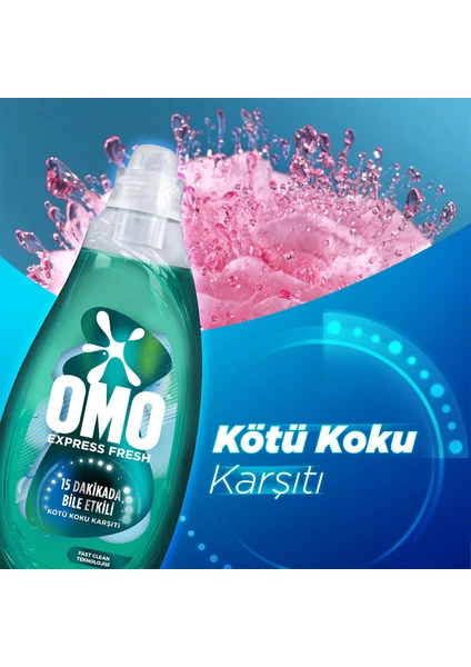 Omo Express Fresh Kötü Koku Karşıtı Beyaz ve Renkliler Sıvı Çamaşır Deterjanı 1480 ml