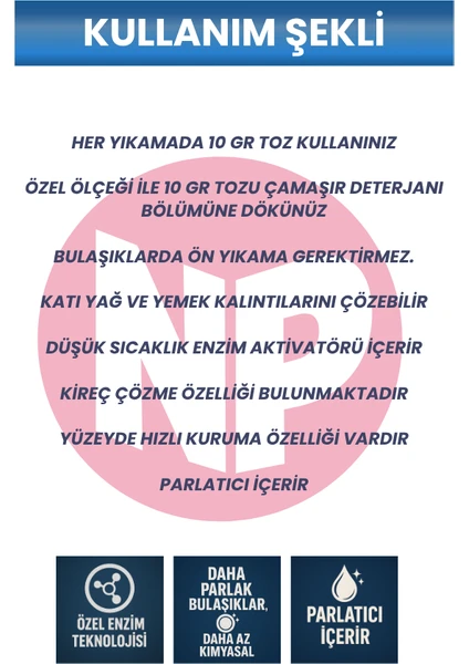 Nanopax Bulaşık Makinesi Parlatıcılı Konsantre Toz Deterjan 1 kg