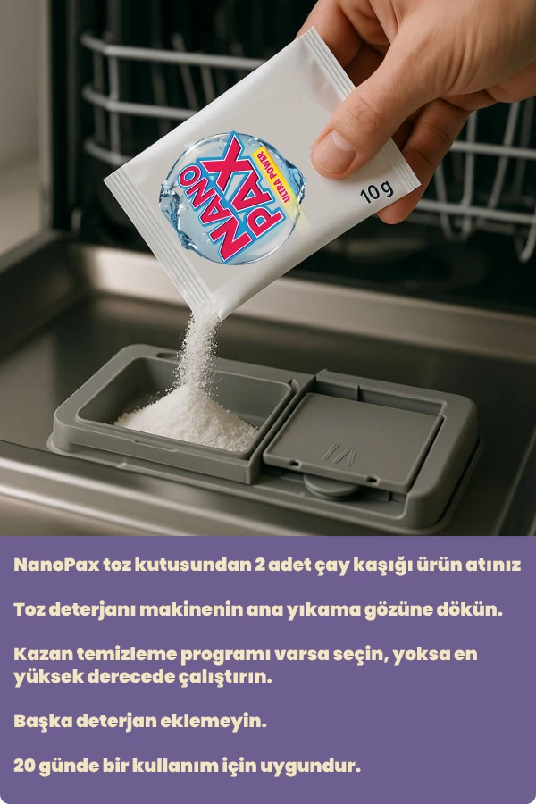 Nanopax Bulaşık Makinesi Temizleyici Tozu Ultra Konsantre 200 Gr ( 20 x 10 gr )
