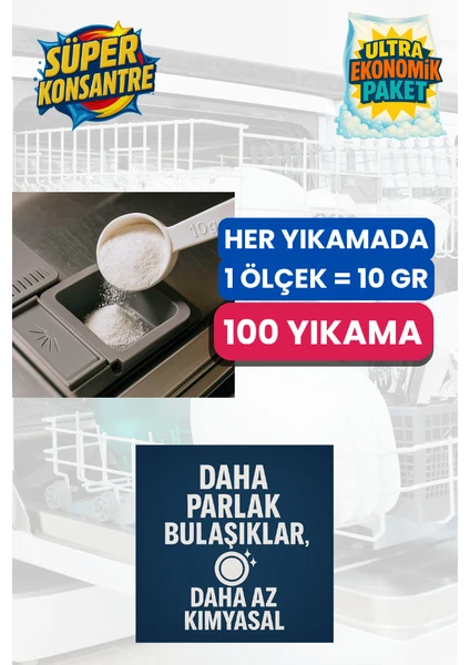 Nanopax Bulaşık Makinesi Parlatıcılı Konsantre Toz Deterjan 1 kg