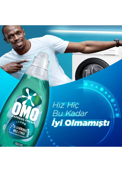 Omo Express Fresh Kötü Koku Karşıtı Beyaz ve Renkliler Sıvı Çamaşır Deterjanı 1480 ml
