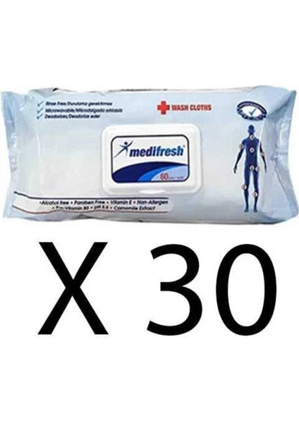 Medifresh Vücut Temizleme Havlusu 50'li x 30 Adet