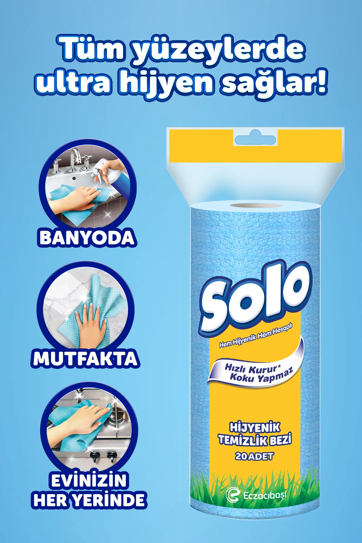 Solo Hijyen Temizlik Bezi Kullan At 80 Yaprak