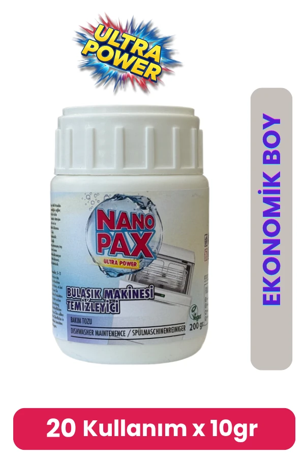 Nanopax Bulaşık Makinesi Temizleyici Tozu Ultra Konsantre 200 Gr ( 20 x 10 gr )