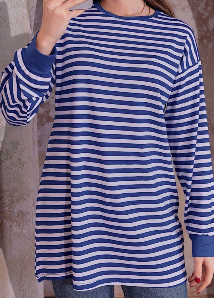 Çizgili tunik-Saks