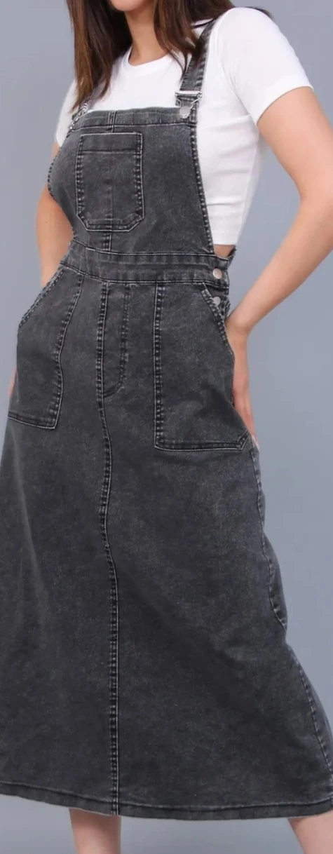 Likralı kot salopet -FÜME