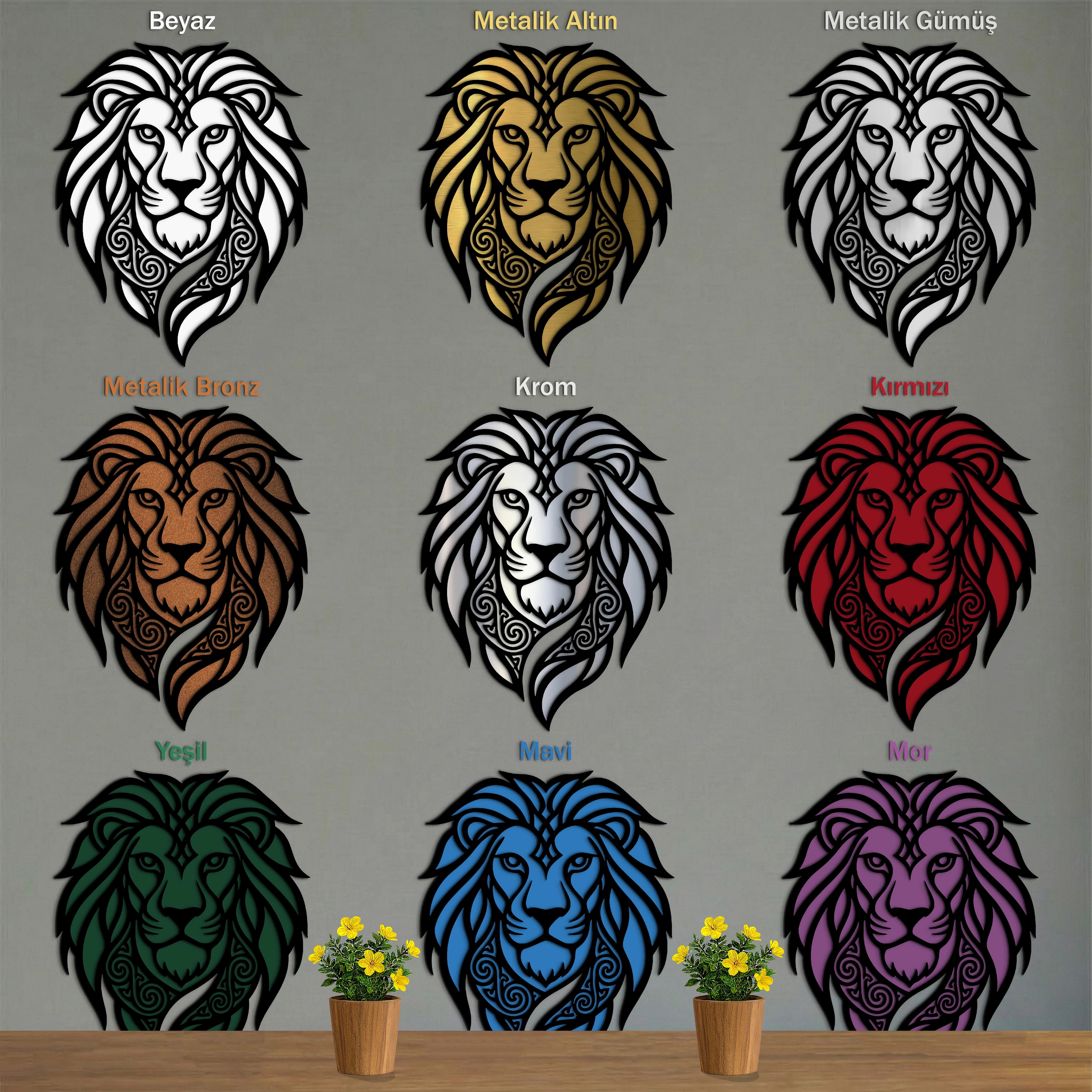 Aslan Metal Duvar Tablosu