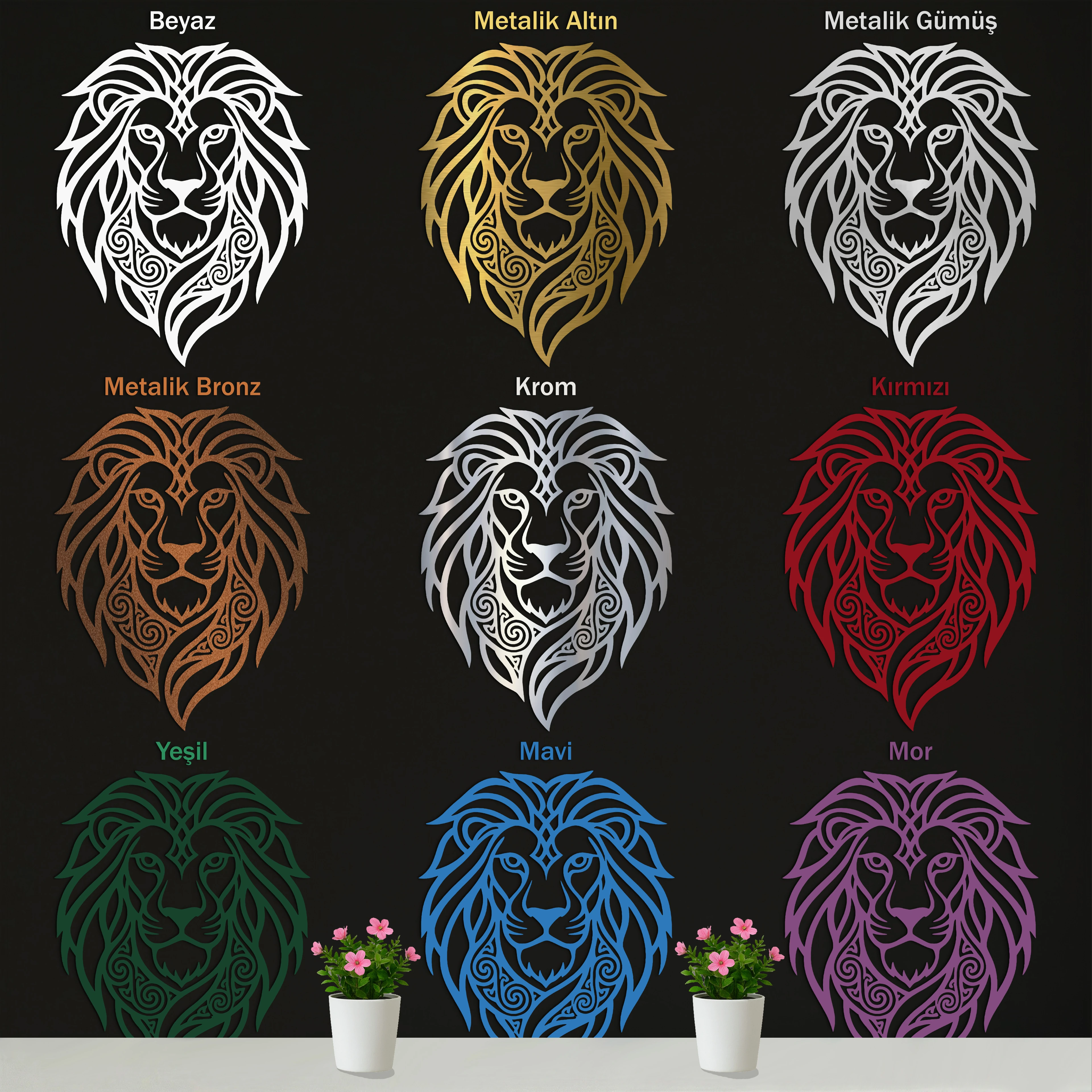 Aslan Metal Duvar Tablosu