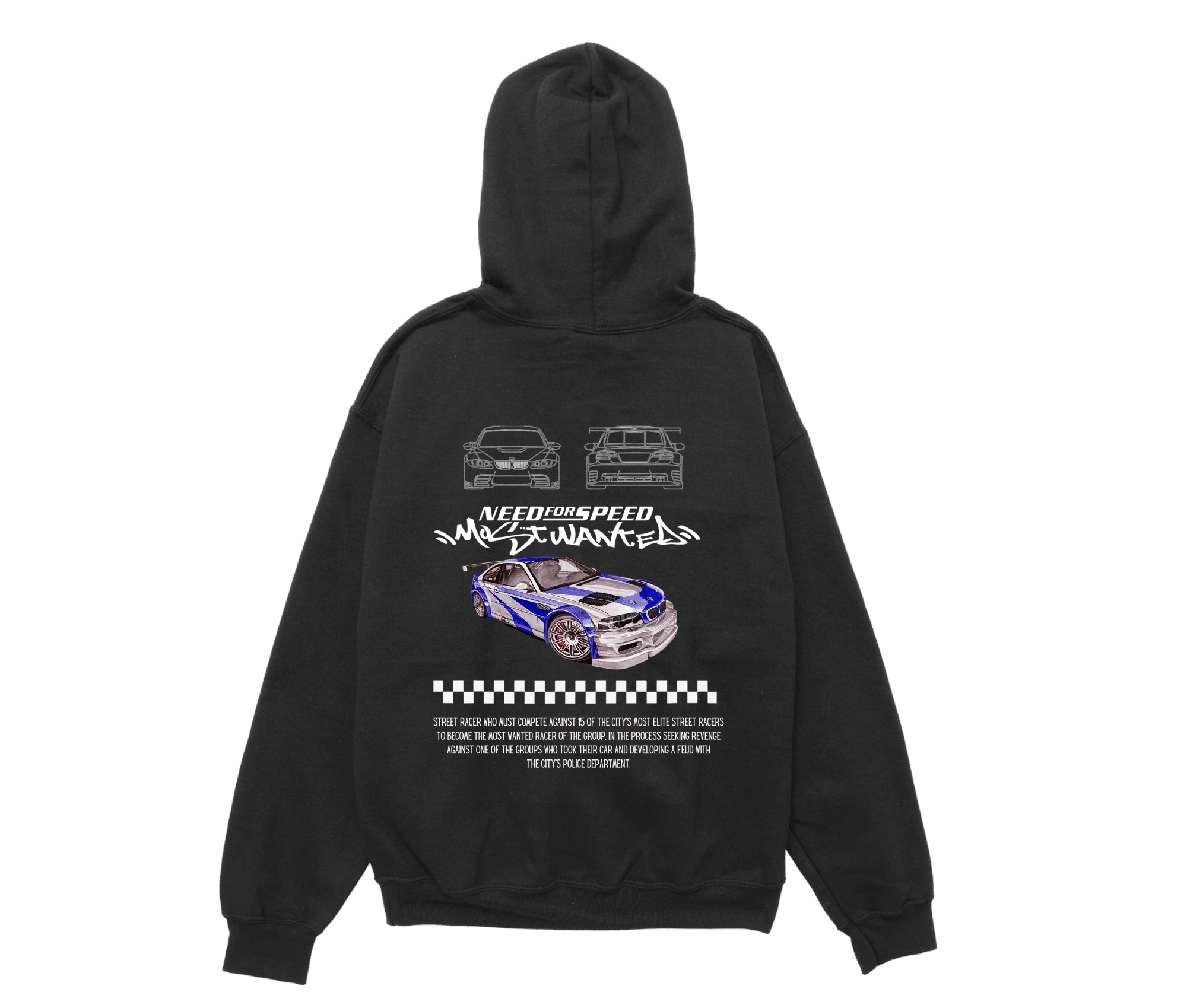 M3 GTR E-46 Siyah Oversize Hoodie