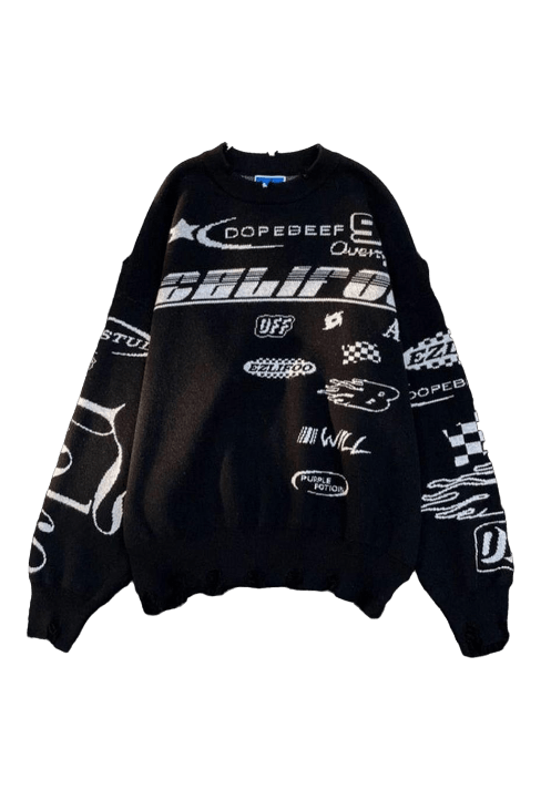 Race Flag Unisex Oversize Siyah Kazak