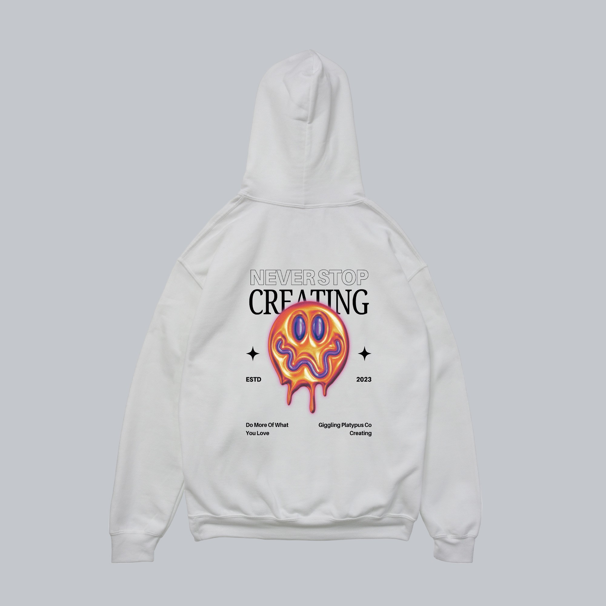 Creating Smile Beyaz Unisex Oversize Hoodie