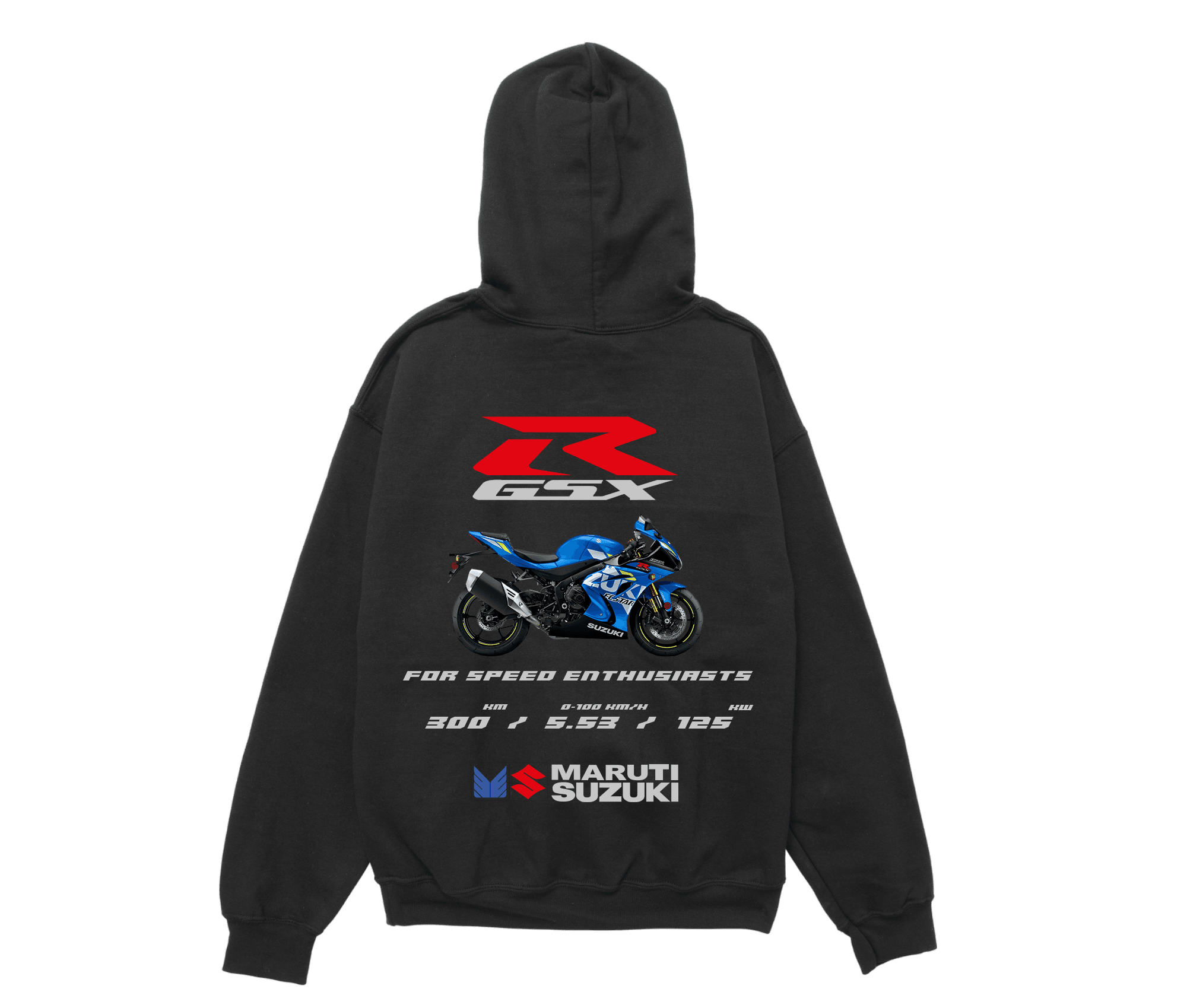 Suzuki GSX-R1000 Siyah Oversize Hoodie