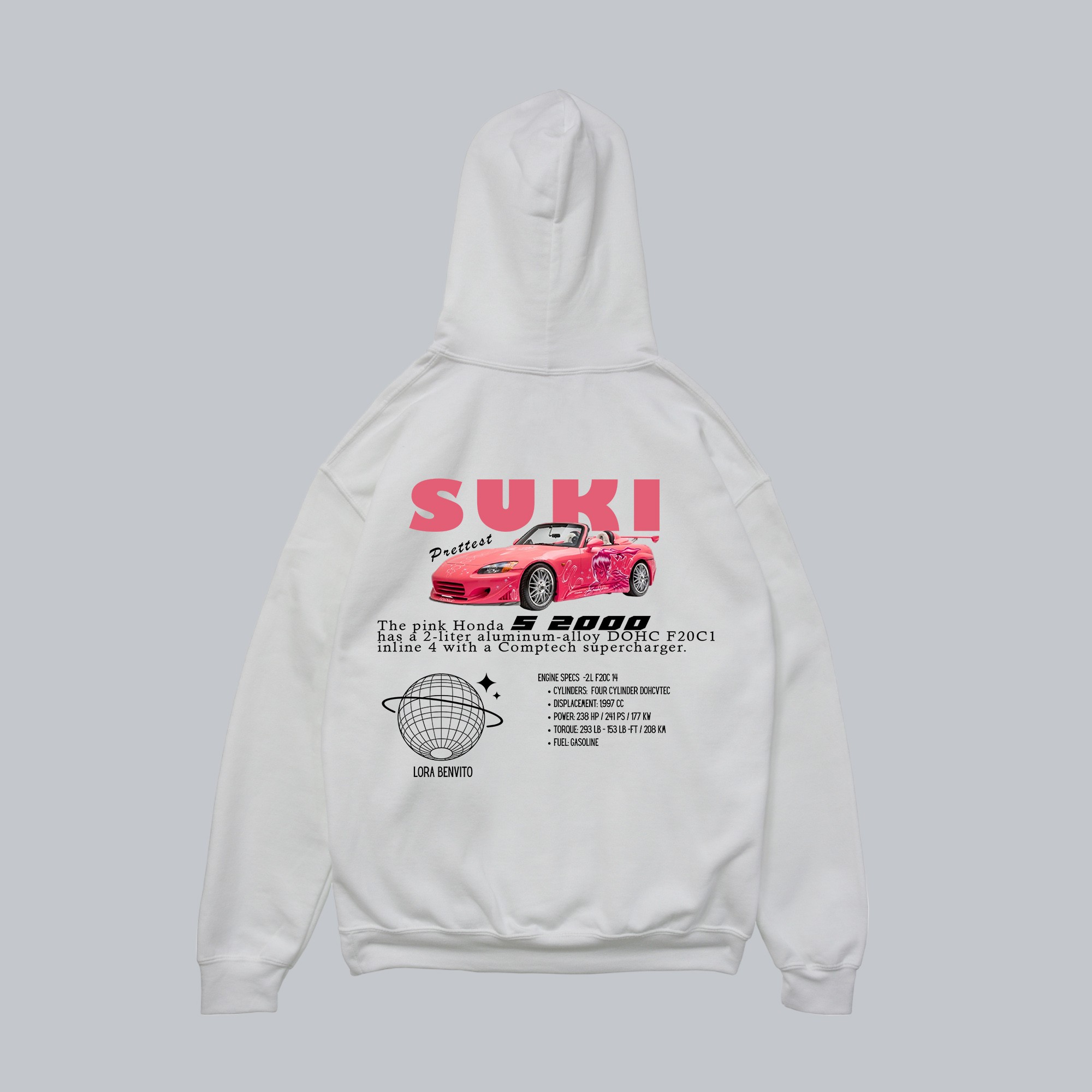 Honda S2000 (SUKI) Beyaz Hoodie