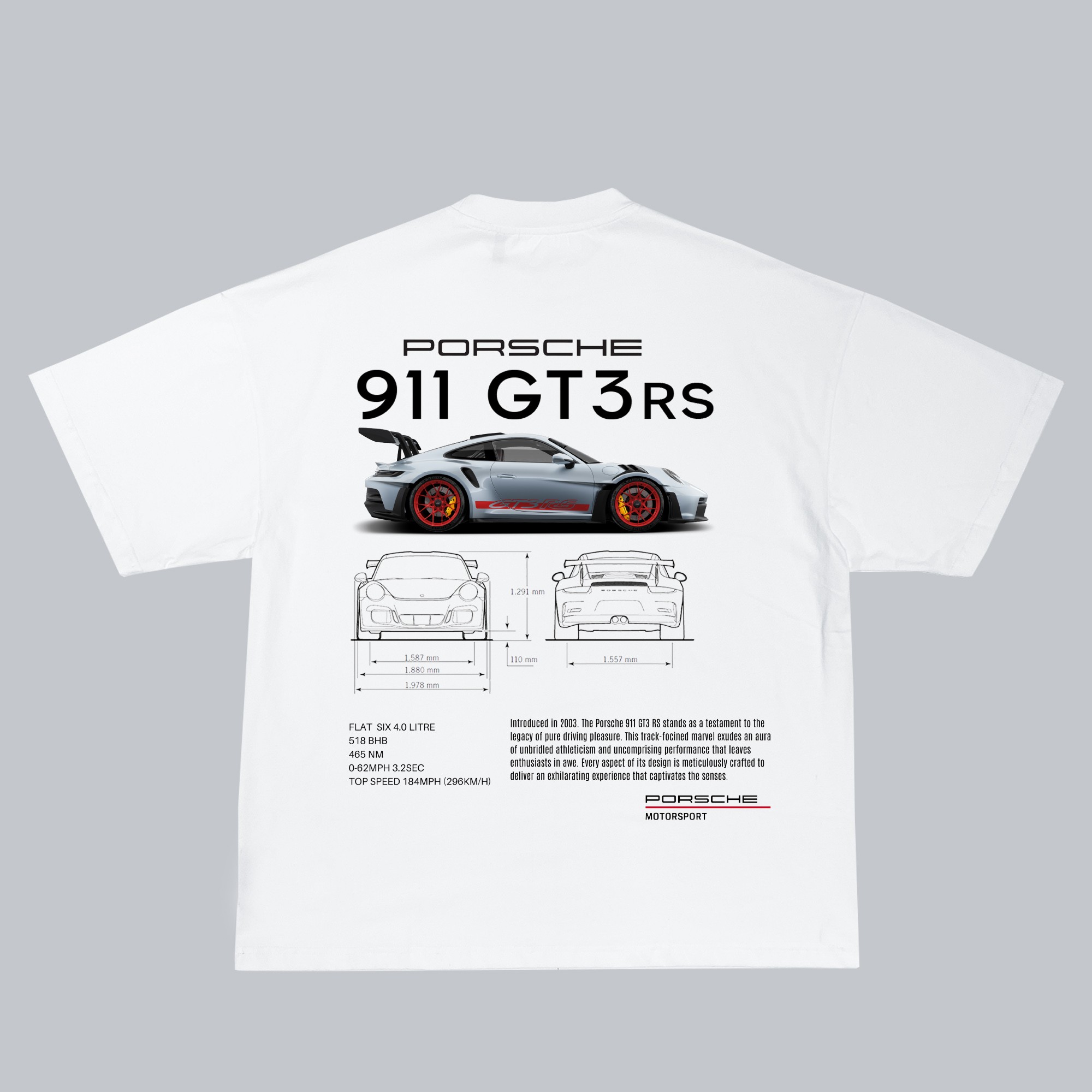 Porsche GT3RS Unisex Oversize Tişört