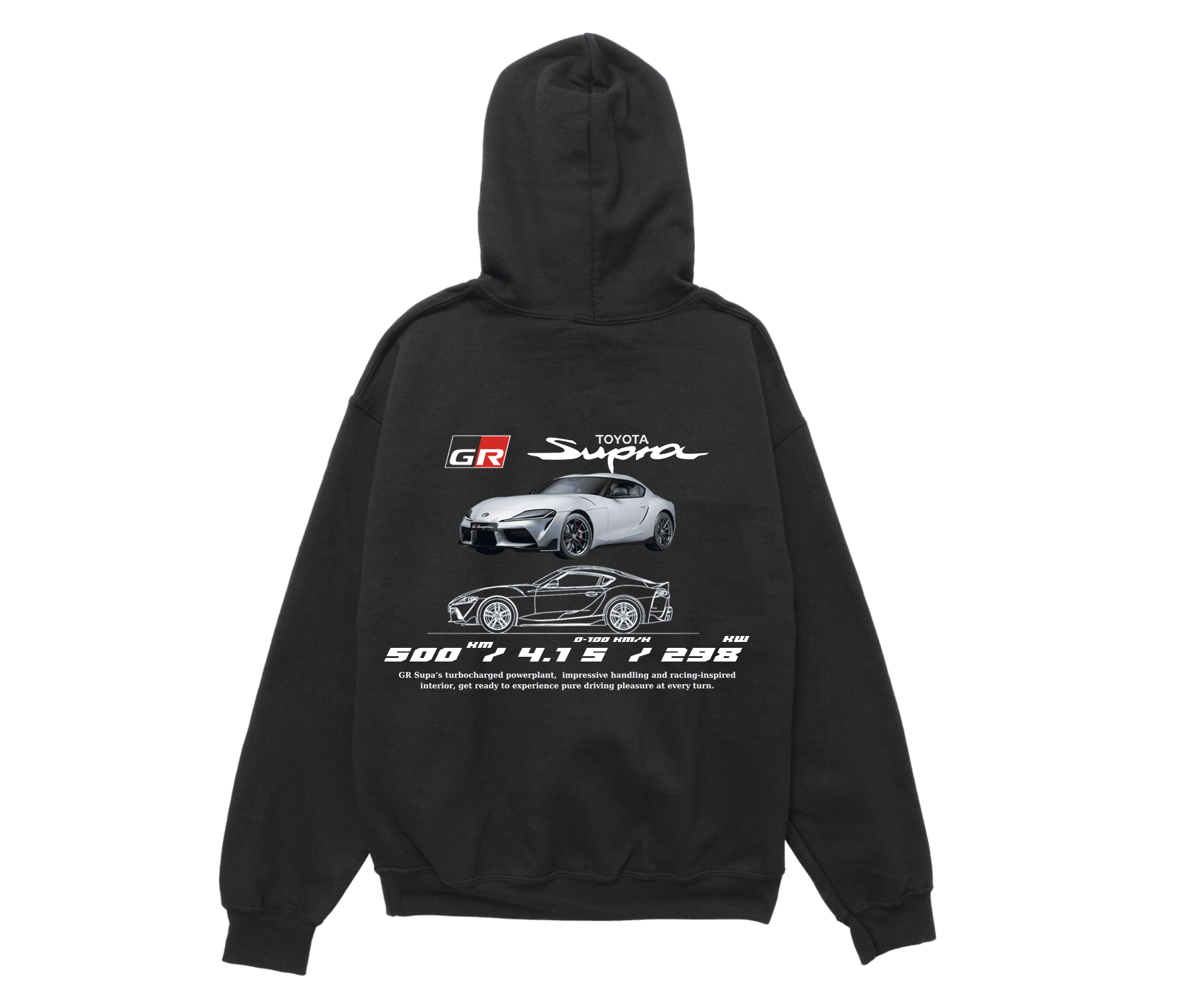 Toyota Supra Siyah Oversize Hoodie