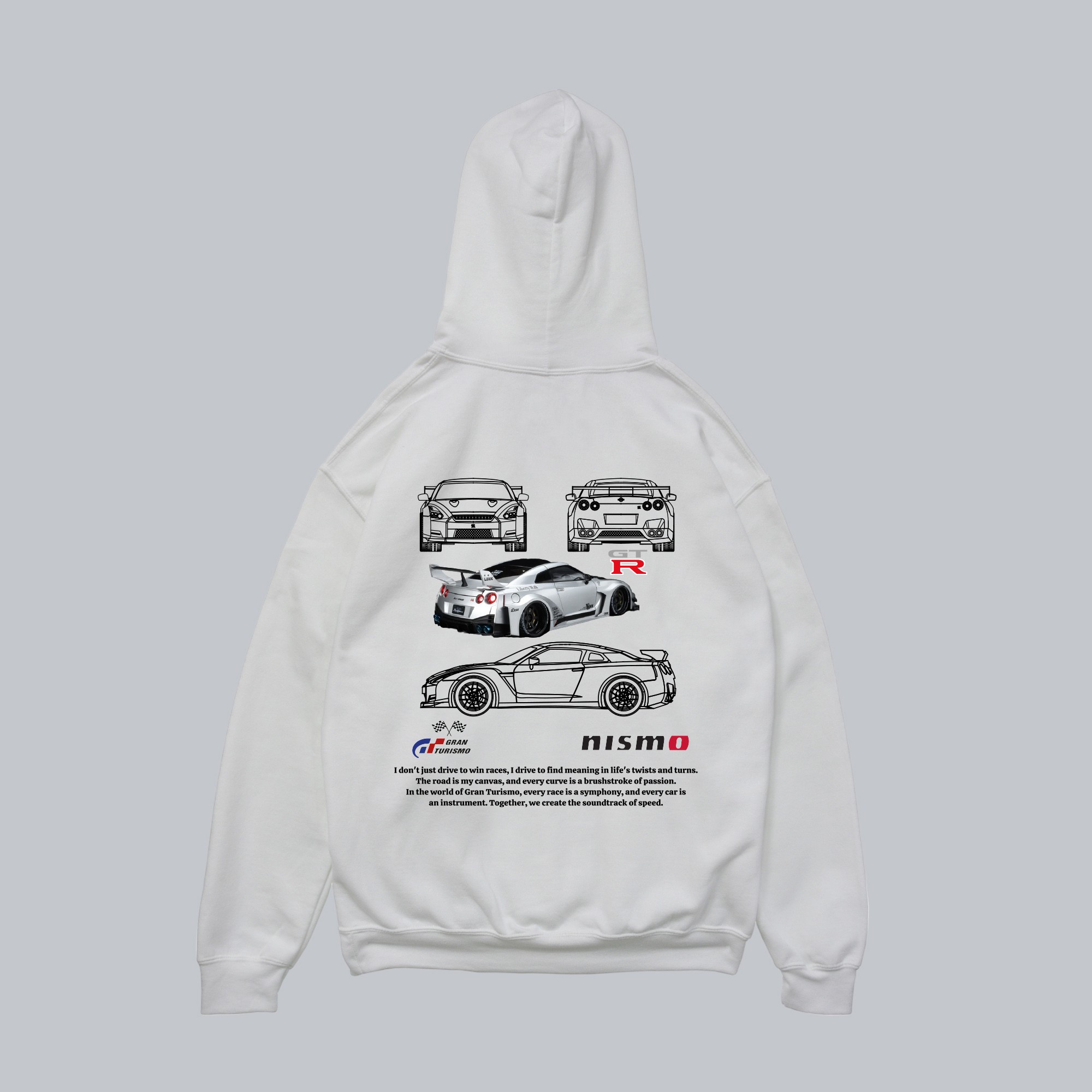 Nissan GT-R 35 Beyaz Unisex Oversize Hoodie