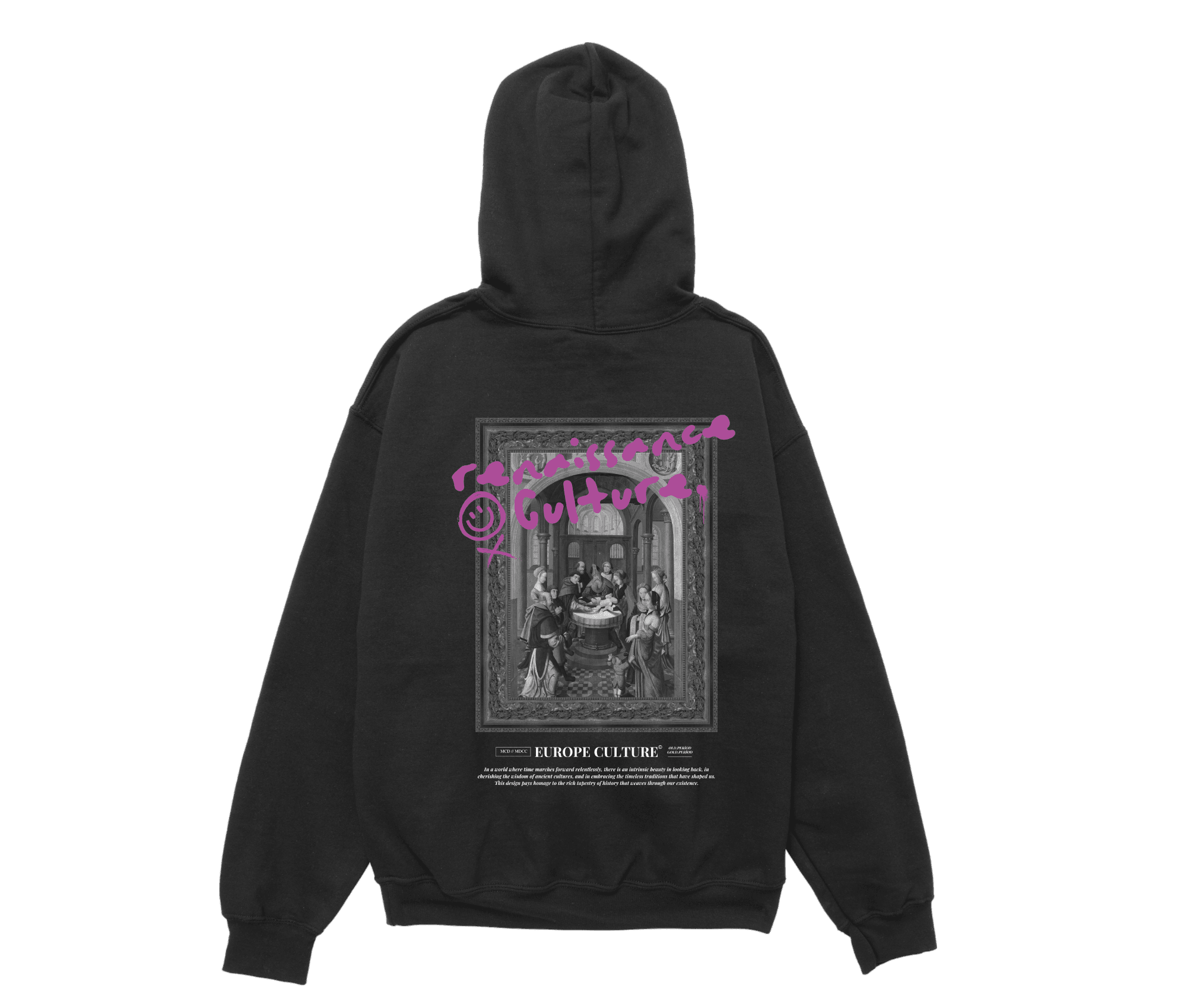 Rennissance Culture Siyah Unisex Hoodie