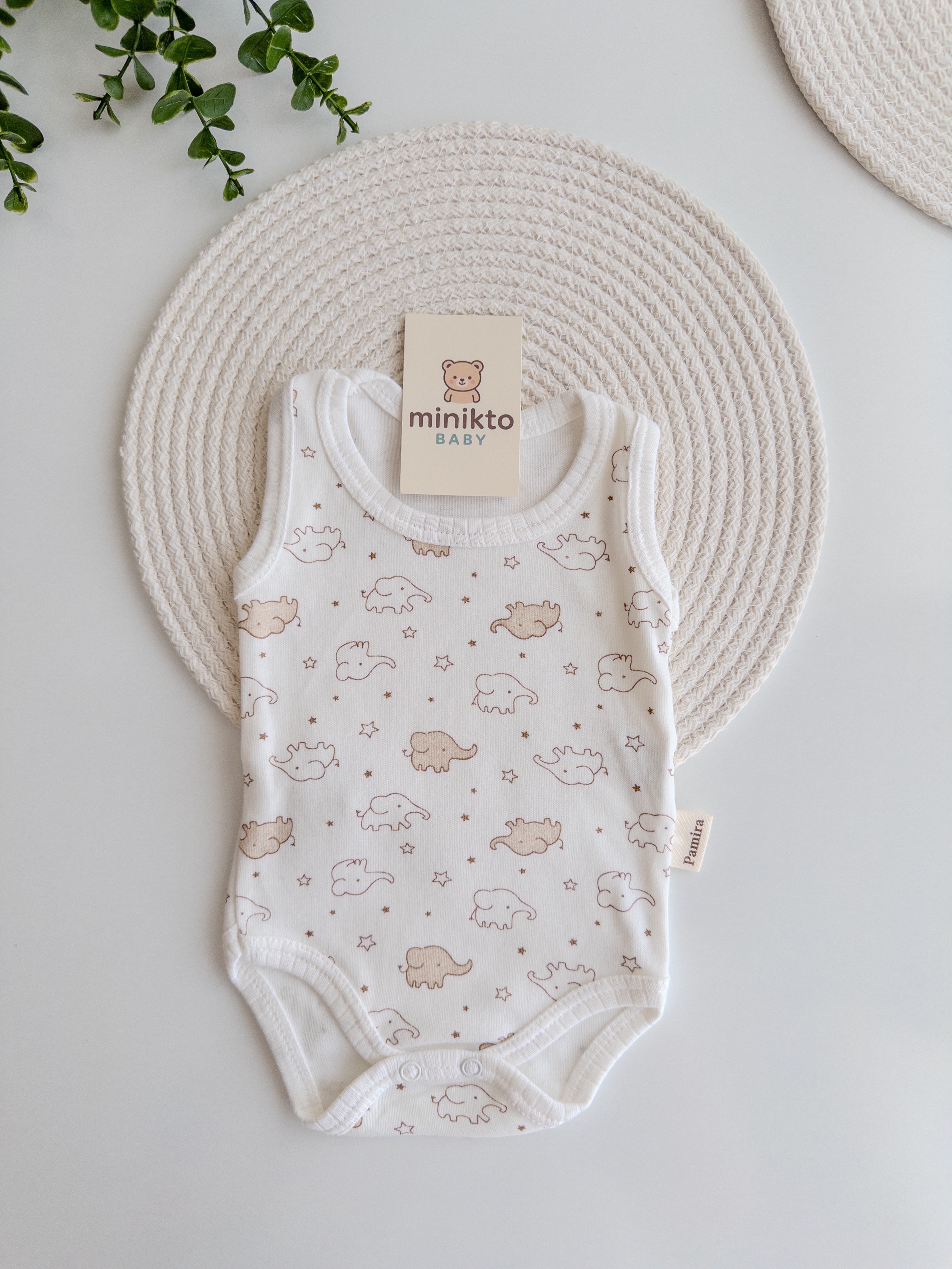 Unisex Fil Desenli Çıt Çıtlı Body