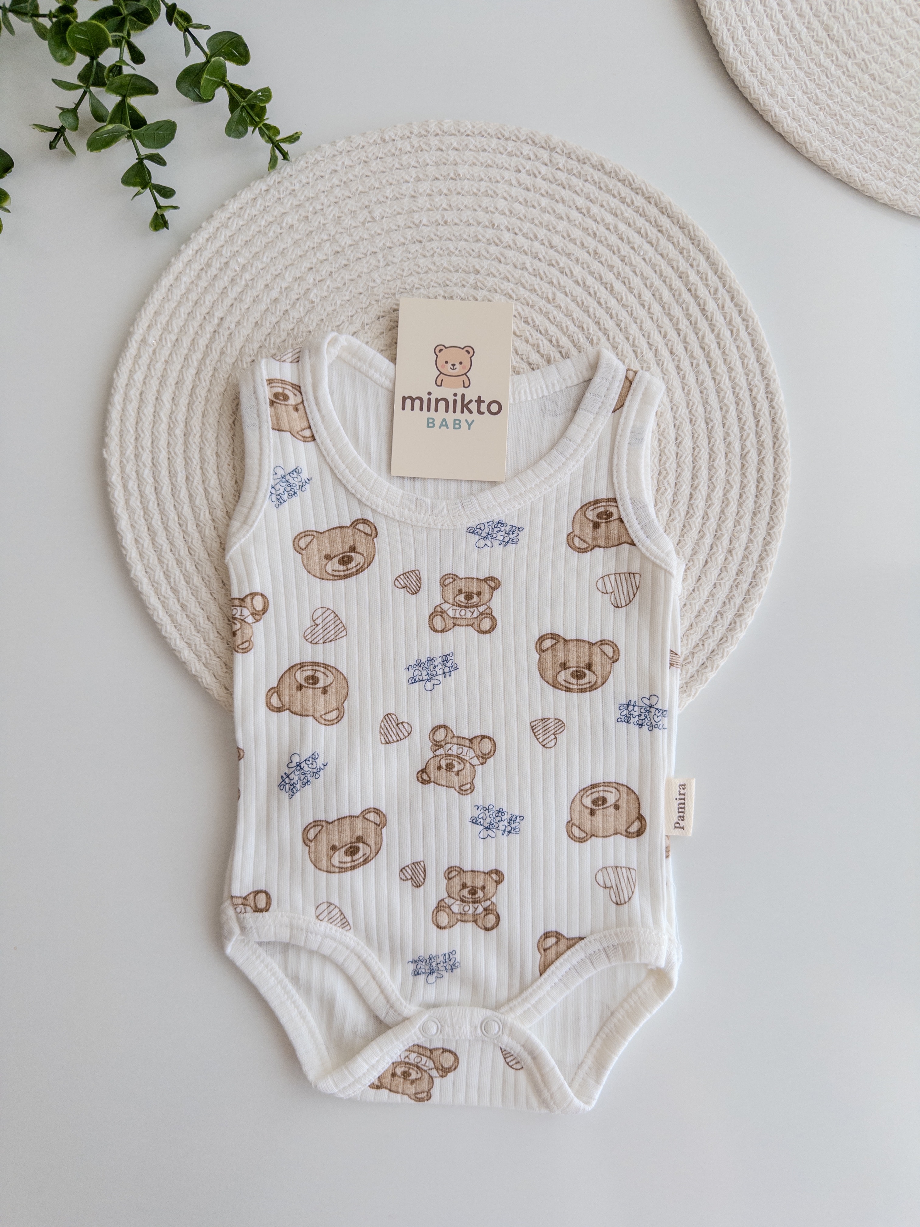 Erkek Bebek Minikto Ayıcıklı Çıt Çıtlı Body