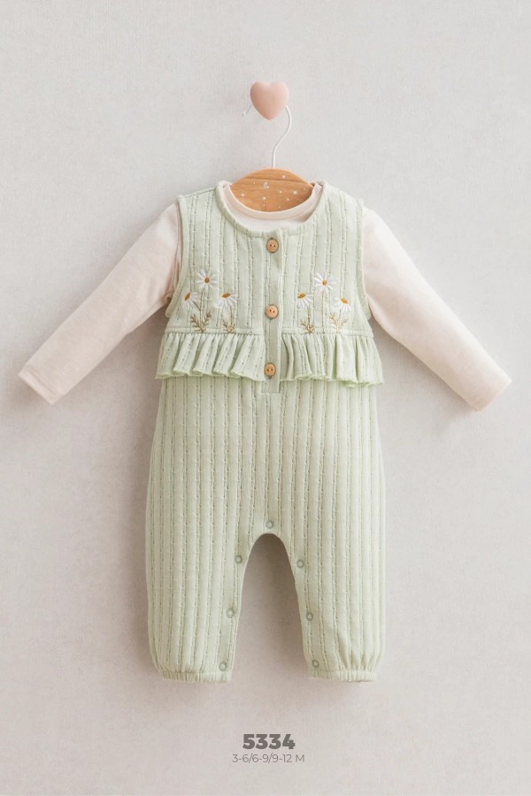Kız Bebek Premium Çiçekli Vintage Salopet