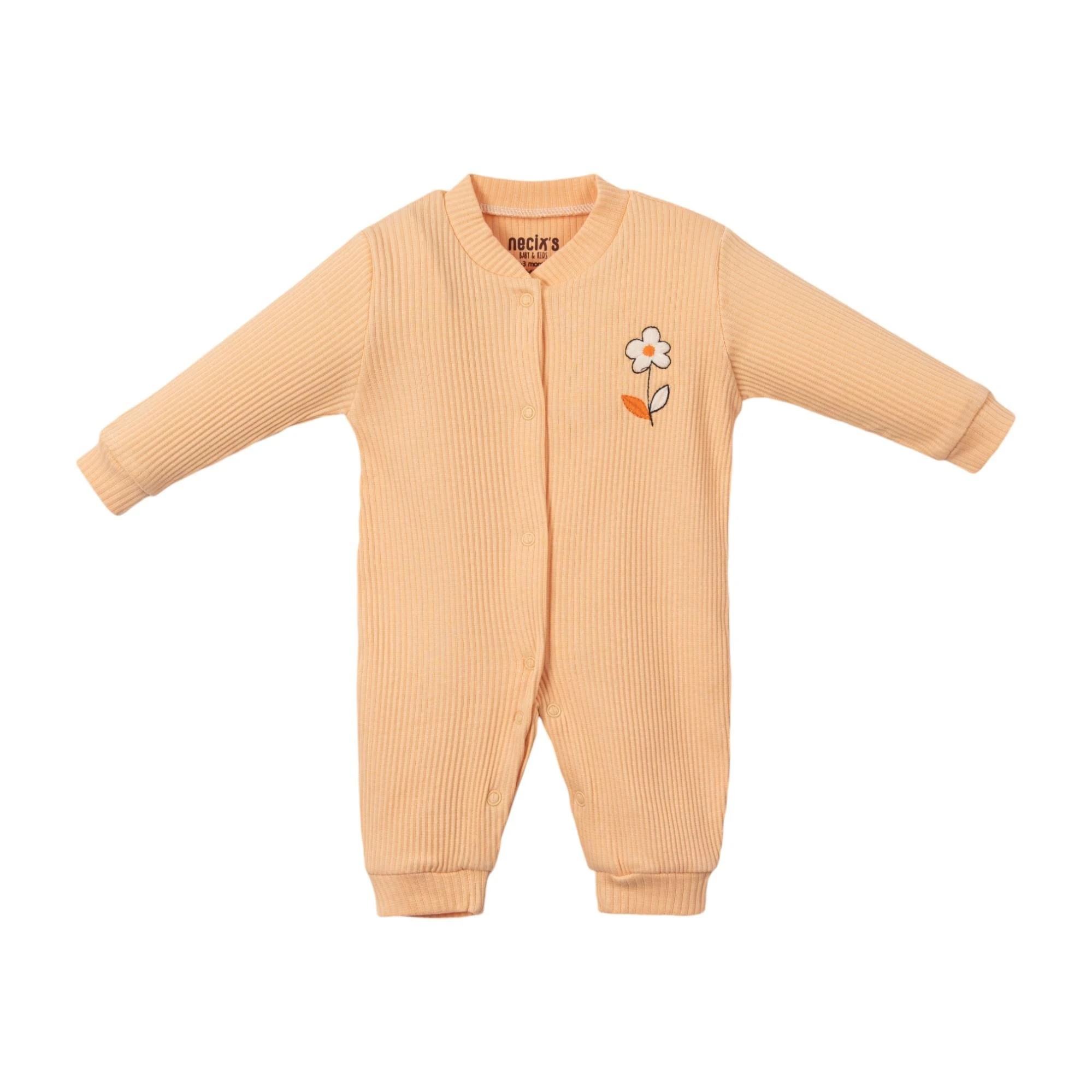 Kız Bebek Çiçek Baskılı 3'lü Tulum Set