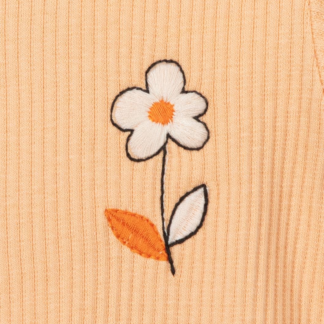 Kız Bebek Çiçek Baskılı 3'lü Tulum Set