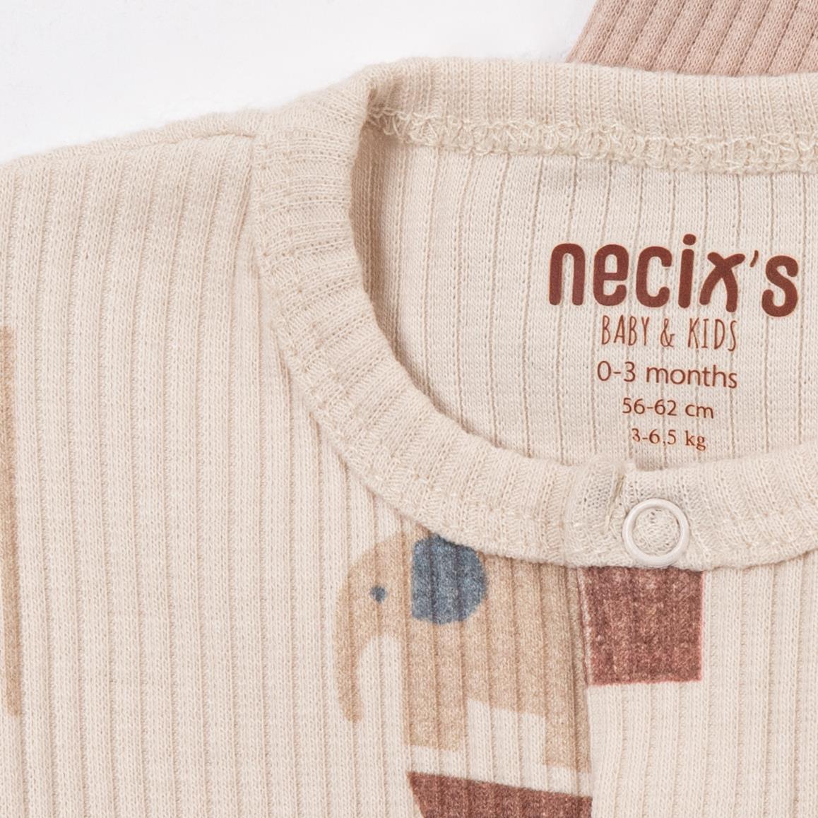 Erkek Bebek Fil Temalı 3'lü Tulum Set