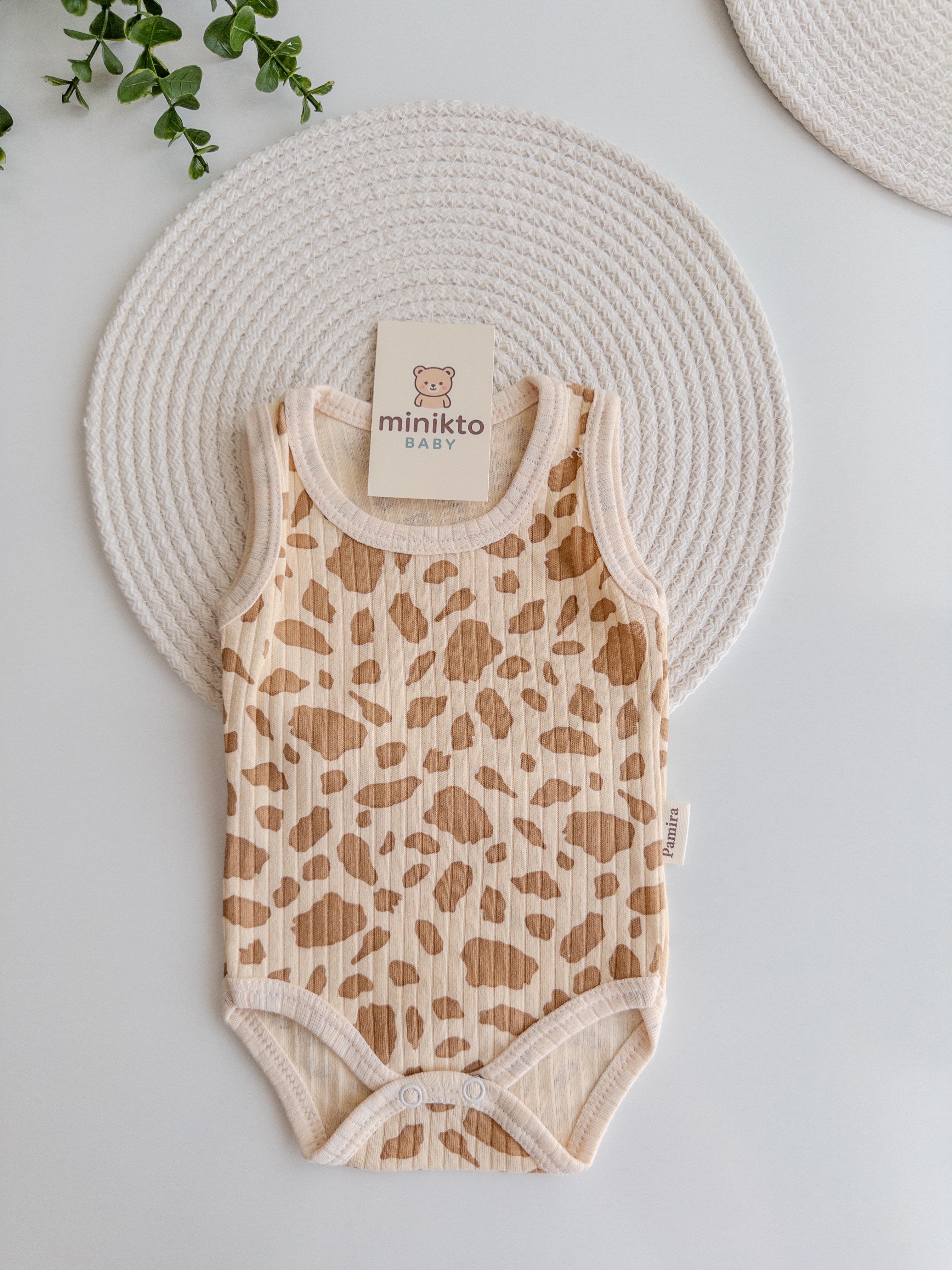 Kız Bebek Leopar Desenli Çıt Çıtlı Body