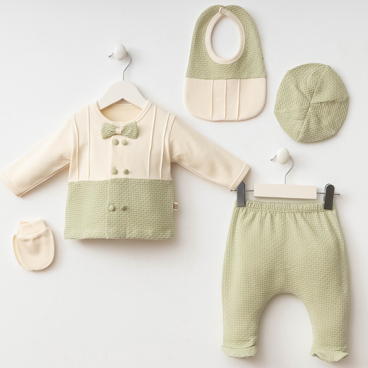 Erkek Bebek Premium %100 Pamuk 0-3 Ay (Yenidoğan) 5'li Set