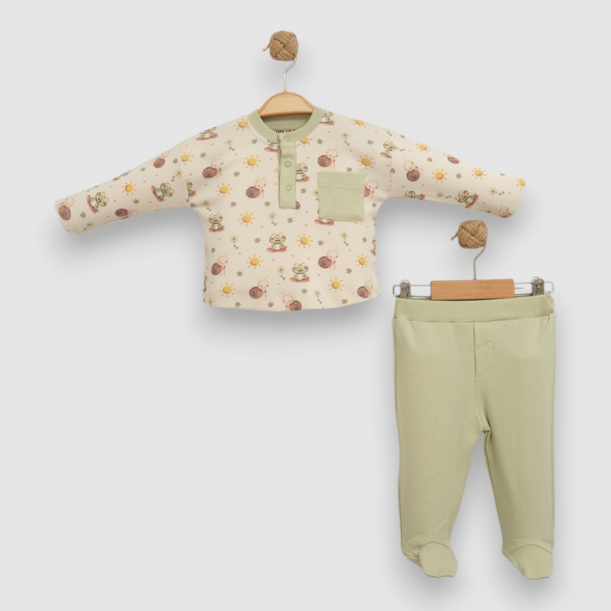 Unisex %100 Pamuk Premium Patikli 2'li Takım