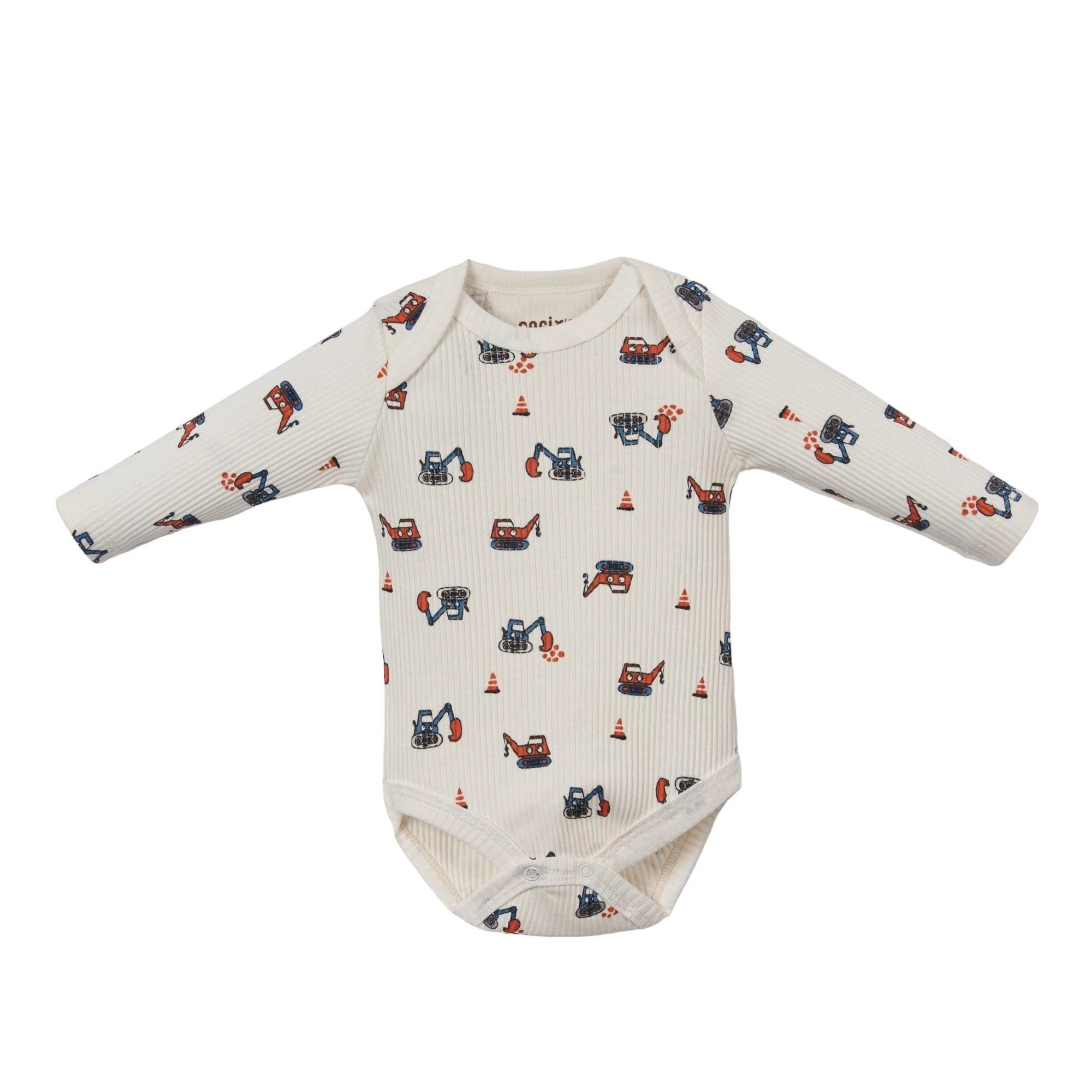 Erkek Bebek %100 Pamuk Excavator Temalı 3'lü Body Set