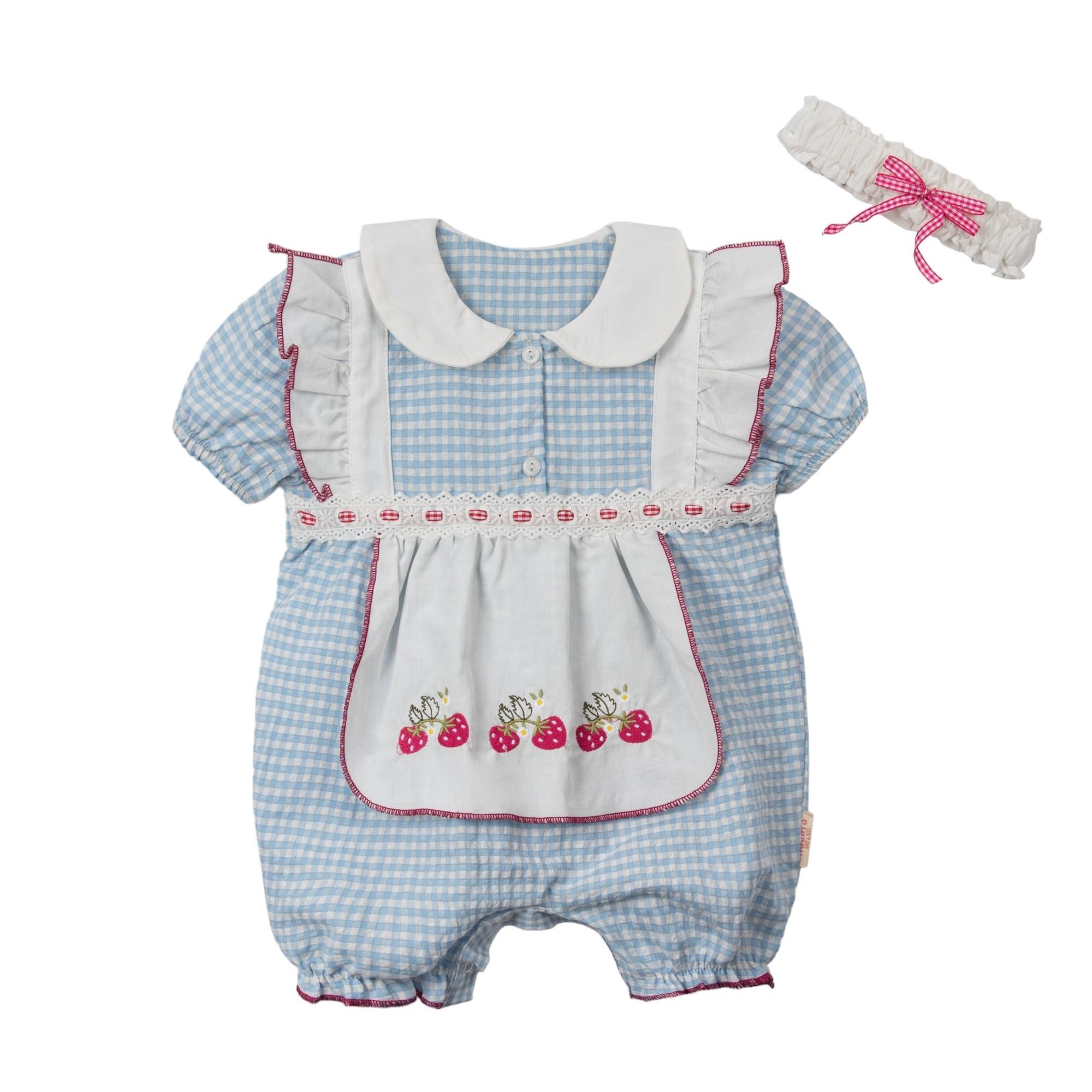Kız Bebek Vintage Premium Kısa Tulum