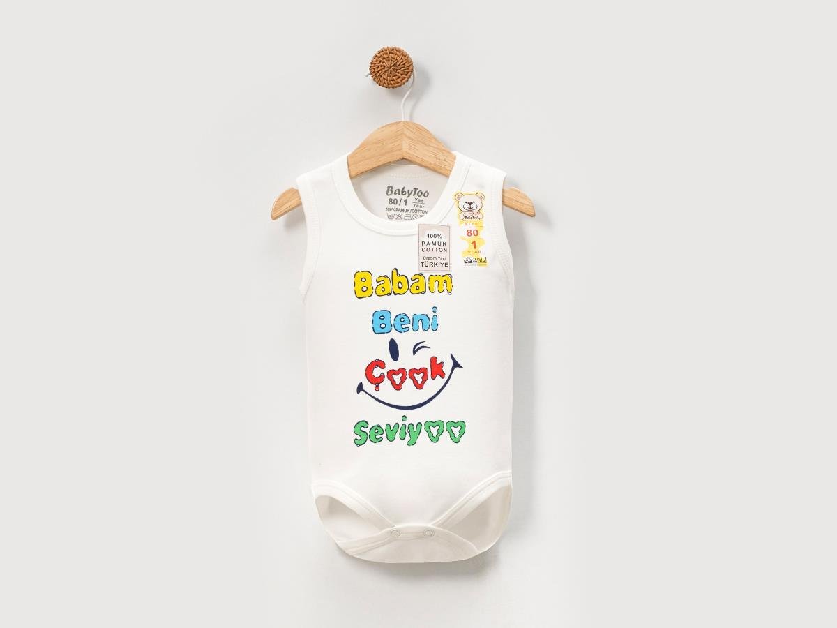 Unisex %100 Pamuk Baba Sevgisi Çıt Çıtlı Body