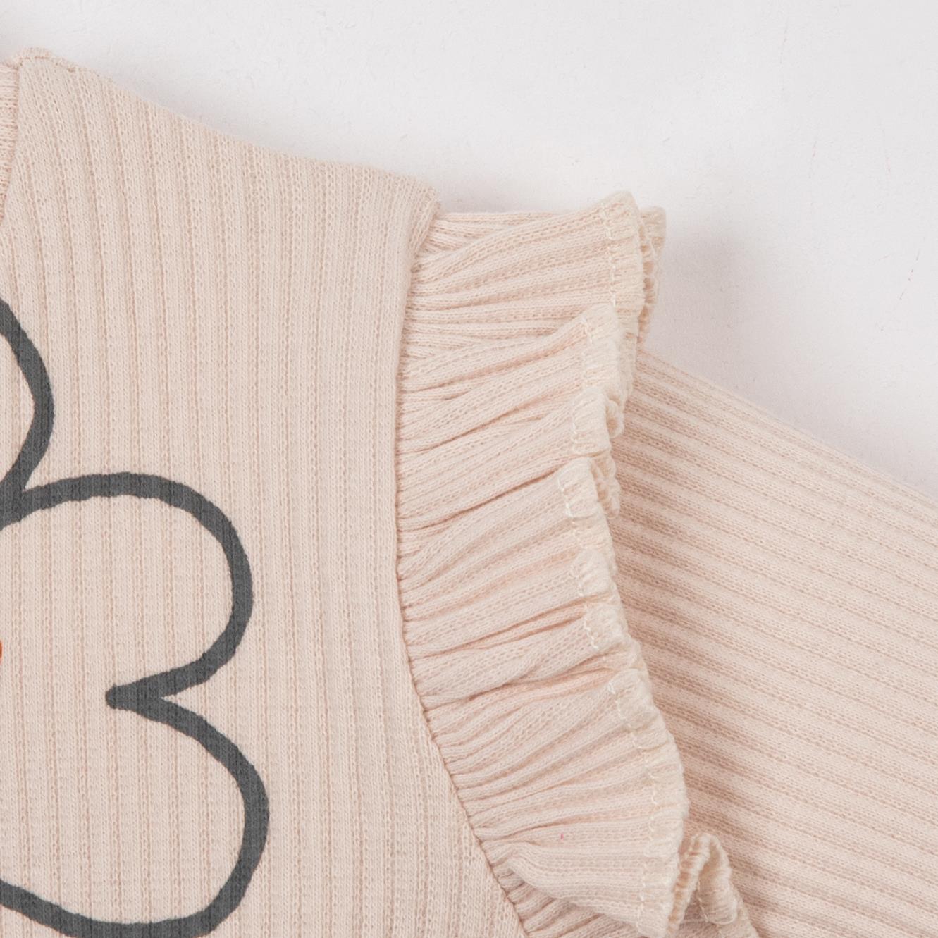 Kız Bebek Çiçek Baskılı 3'lü Tulum Set