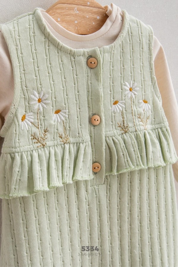 Kız Bebek Premium Çiçekli Vintage Salopet