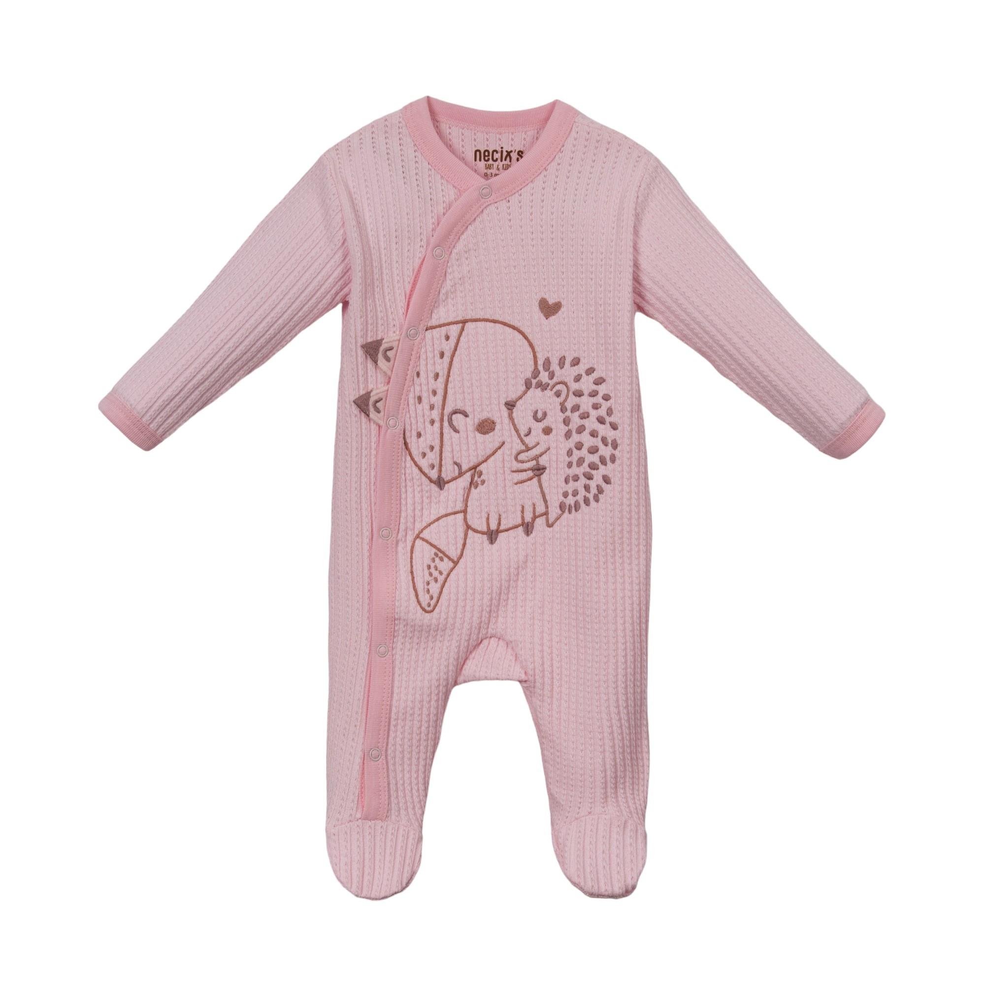 Kız Bebek %100 Pamuk Kirpi Figürlü Tulum