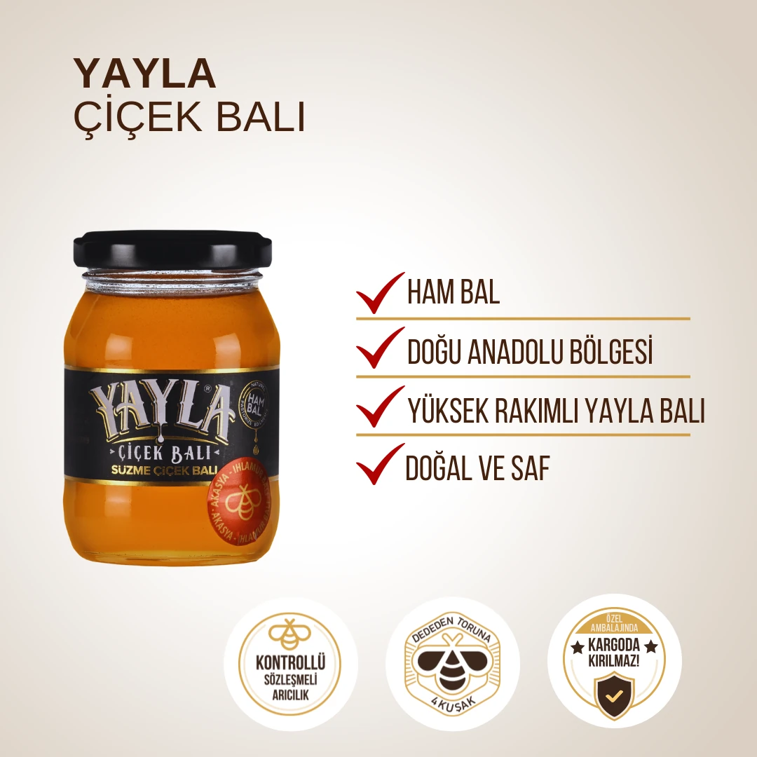Yayla Çiçek Balı (Ham Bal) 225 gr