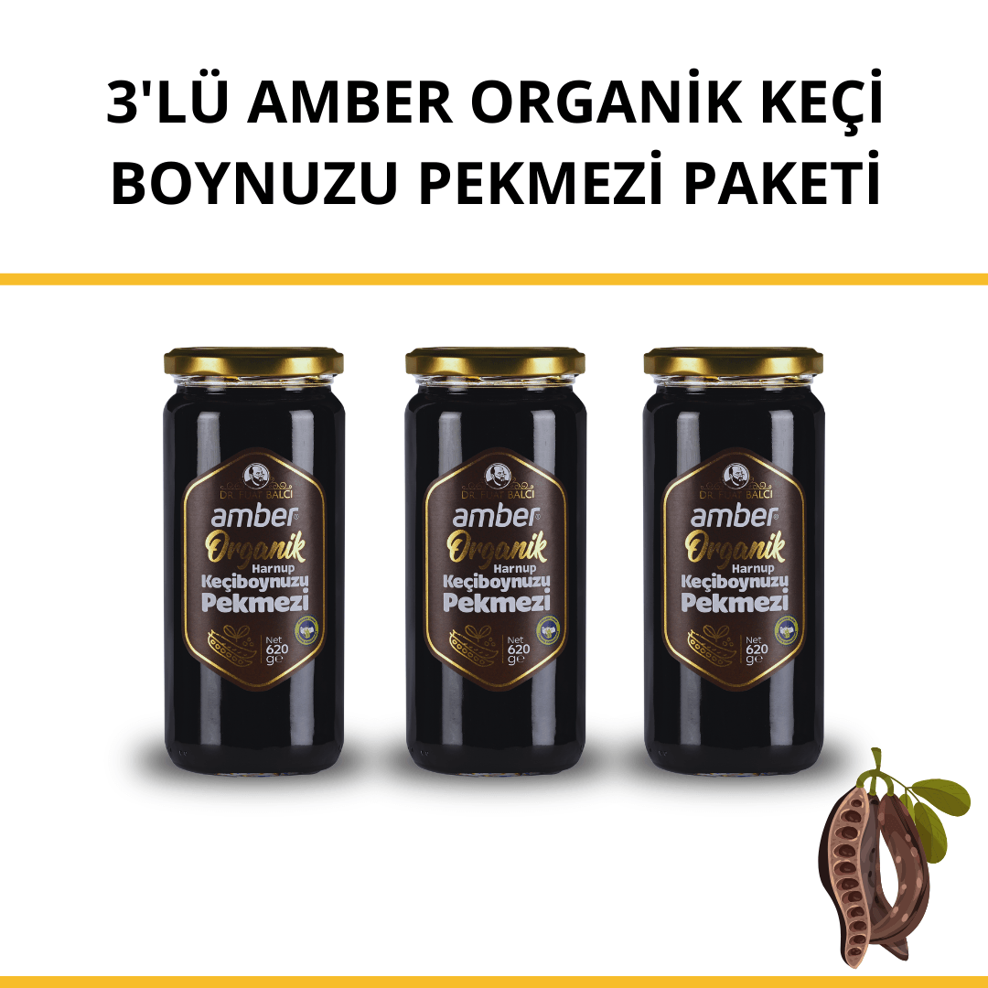 3'lü Amber Organik Keçi Boynuzu Pekmezi Paketi