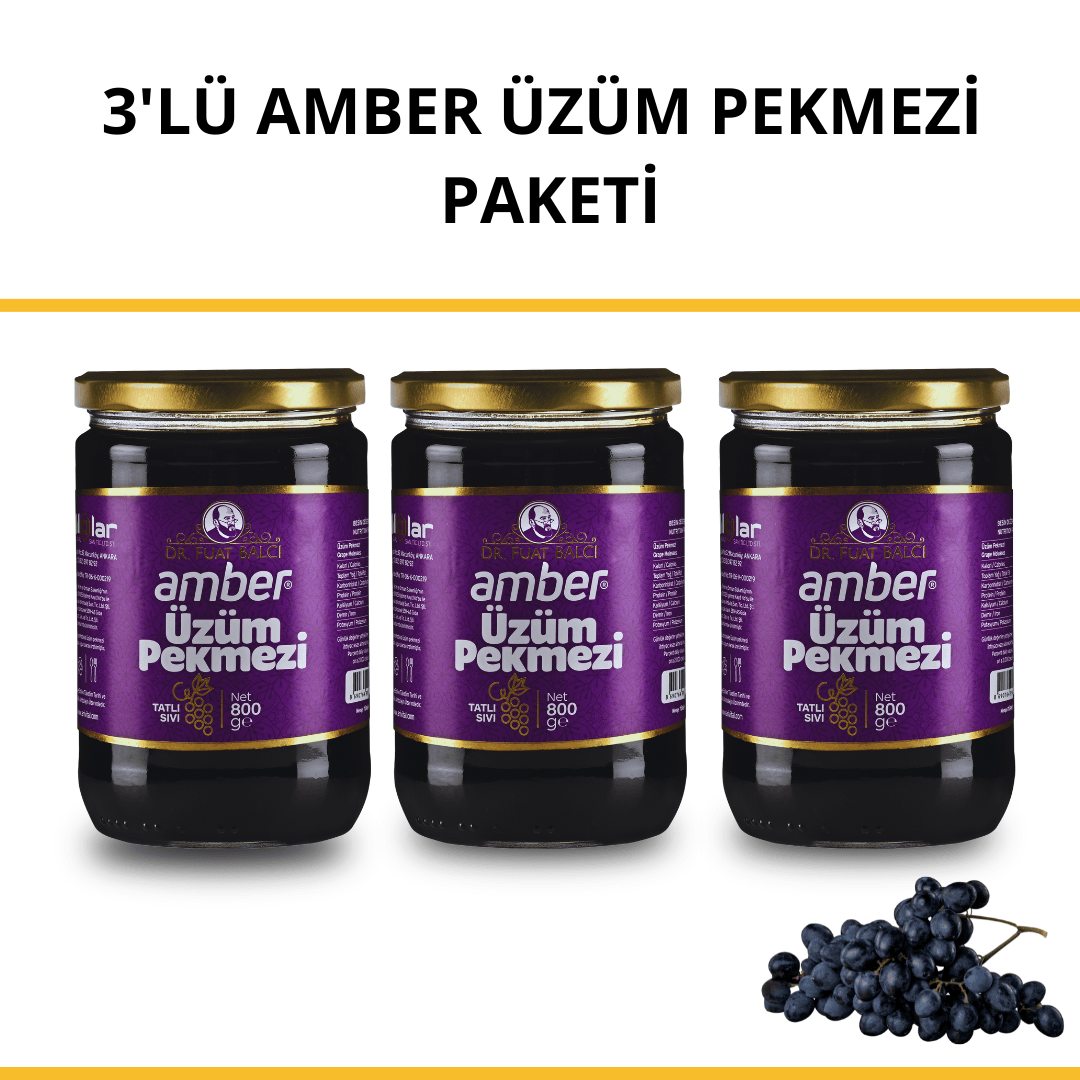 3'lü Amber Üzüm Pekmezi Paketi