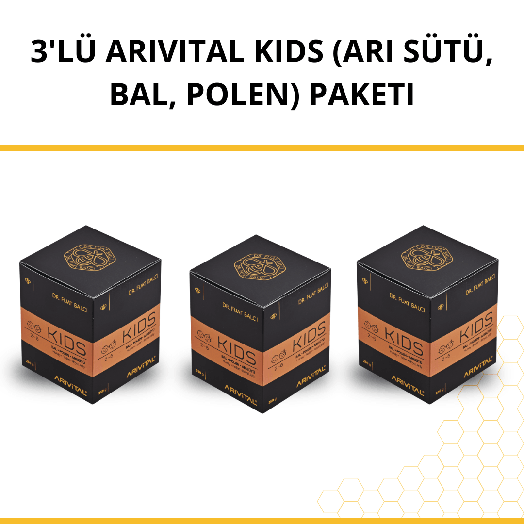 3'lü Arıvital Kids (Arı Sütü, Bal, Polen) Paketi