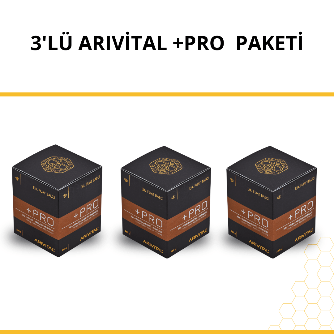 3'lü Arıvital +Pro (Bal, Polen, Arı Sütü, Propolis) Paketi