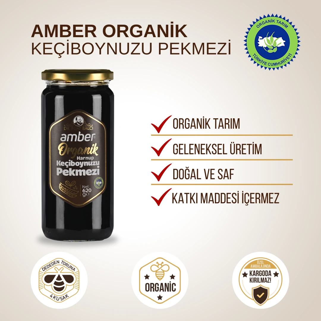 Amber Organik Keçi Boynuzu Pekmezi 620gr
