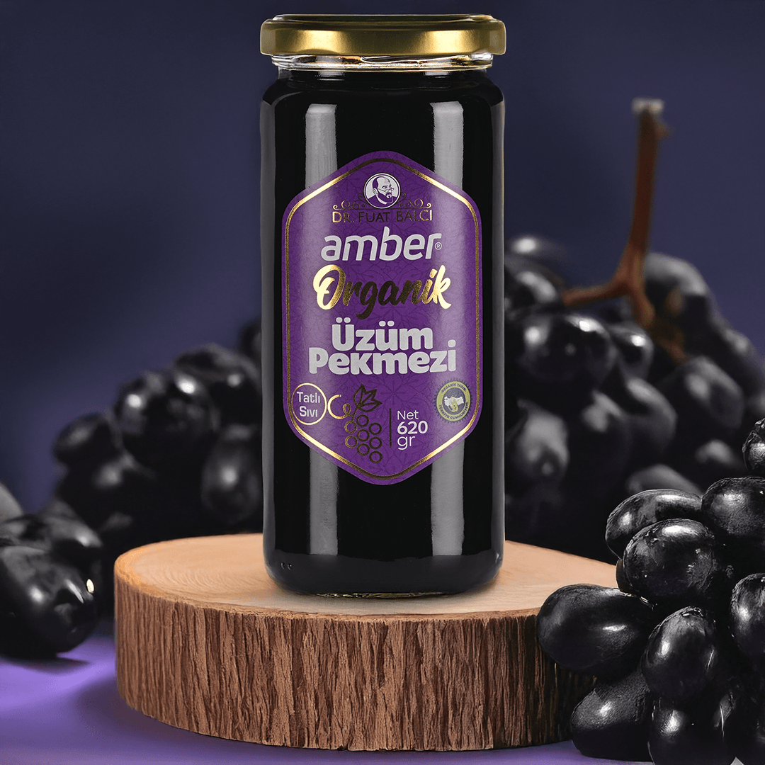 3'lü Amber Organik Üzüm Pekmezi Paketi 3x620 gr