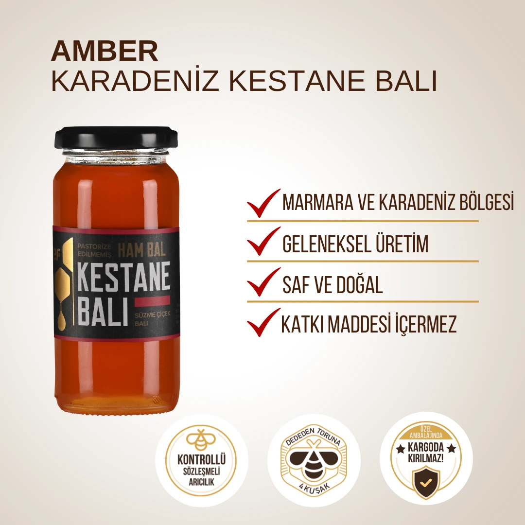 Karadeniz Kestane Balı (Ham Bal) 650 gr