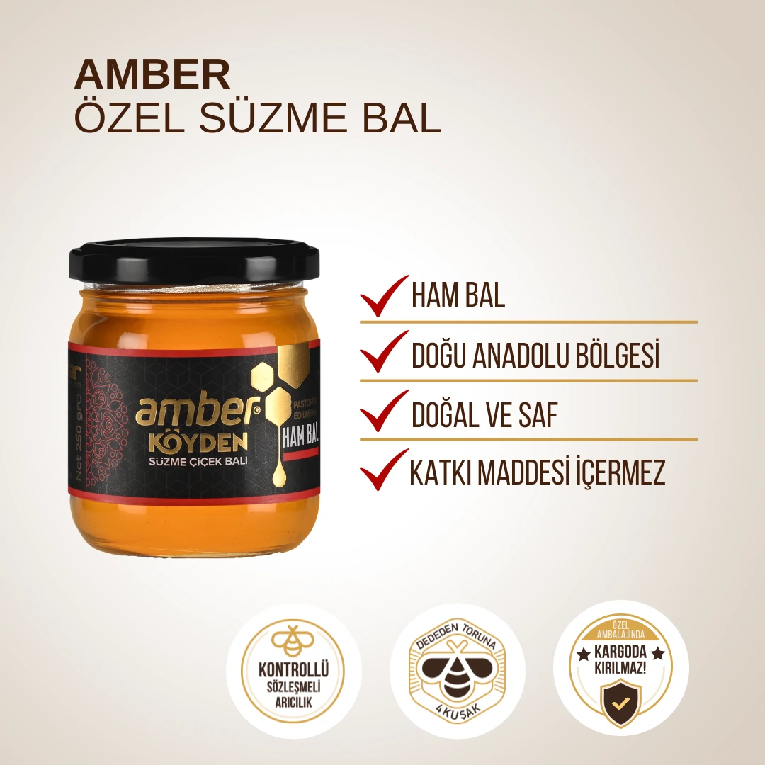 Amber Özel Süzme Bal (Ham Bal) 250 gr